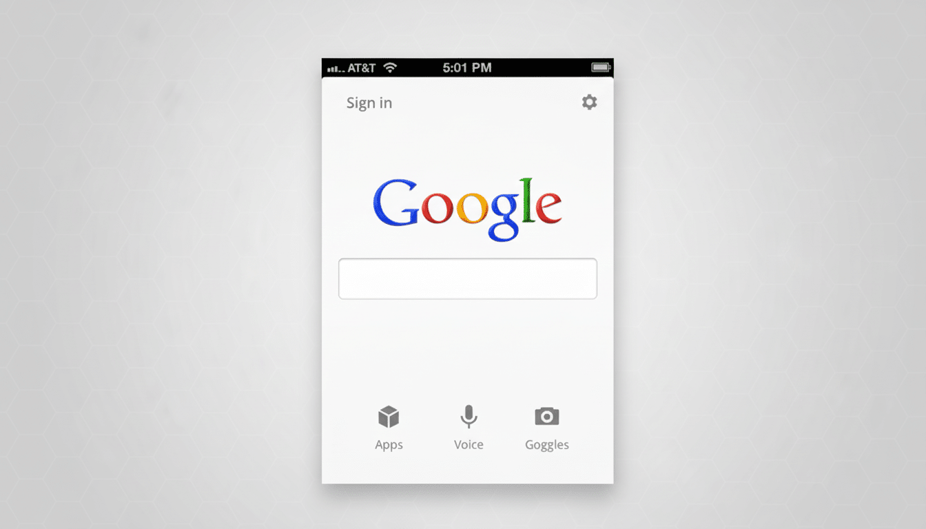 A Google sign-in screen on a mobile device, presented on a professional flat design background with a subtle hexagonal pattern.