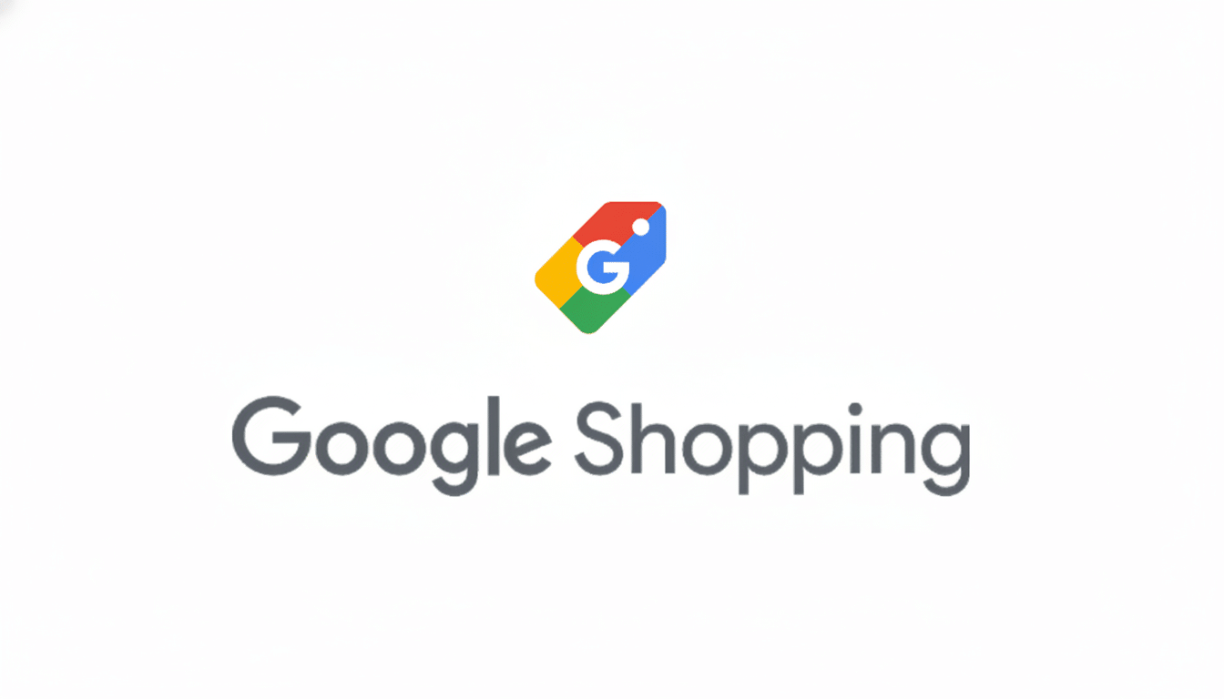 The Google Shopping logo, featuring a colorful tag icon with a white G and the text Google Shopping in gray, presented on a white background with a 16:9 aspect ratio.