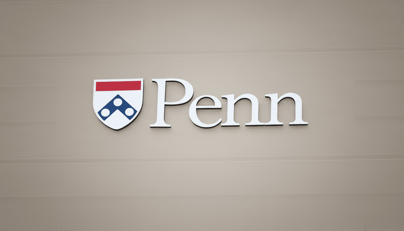 University of Pennsylvania seal over digital lock and code, symbolizing data theft in cyberattack