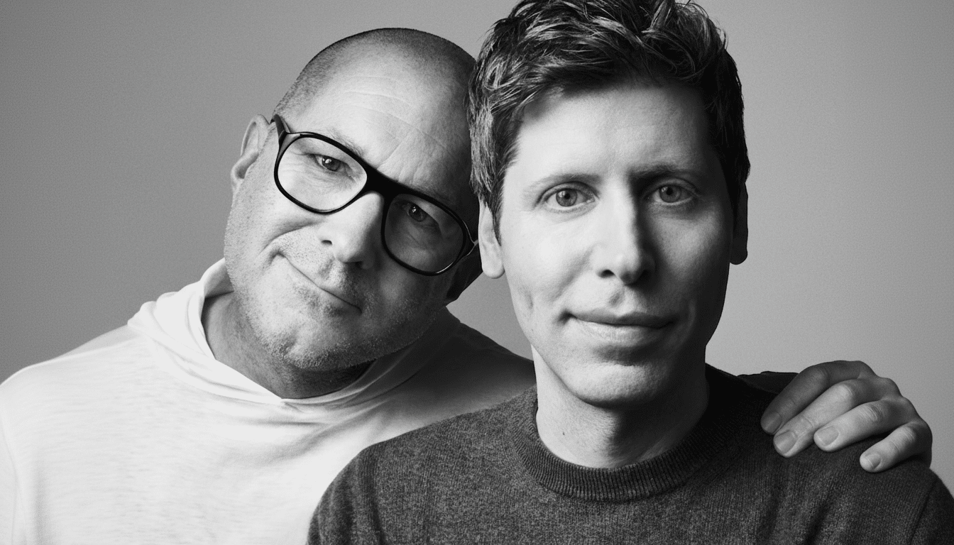 A black and white professional portrait of two men, one with glasses and a shaved head, the other with short hair, both looking towards the camera.