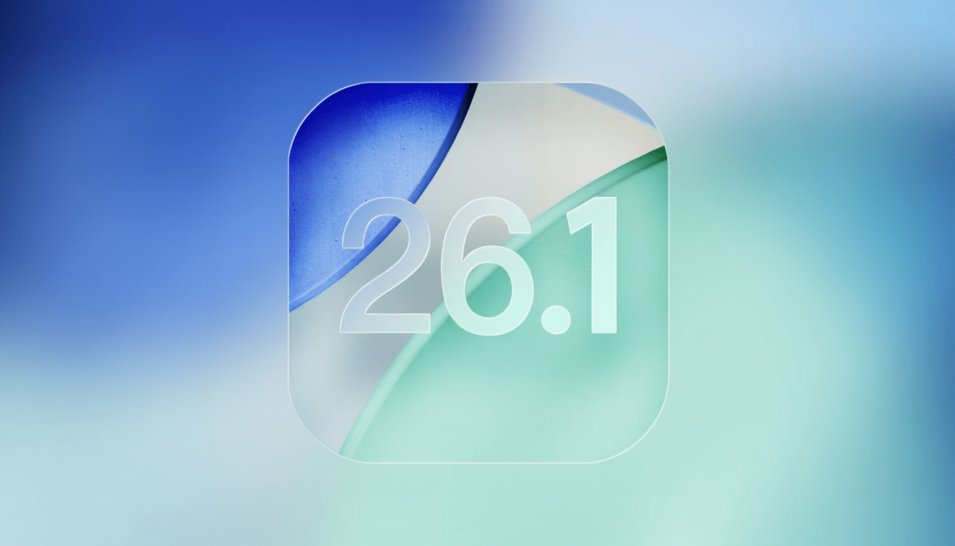 A professional image featuring a rounded square icon with the number 26.1 in white, set against a blurred background of blue and green hues, resized to a 16:9 aspect ratio.