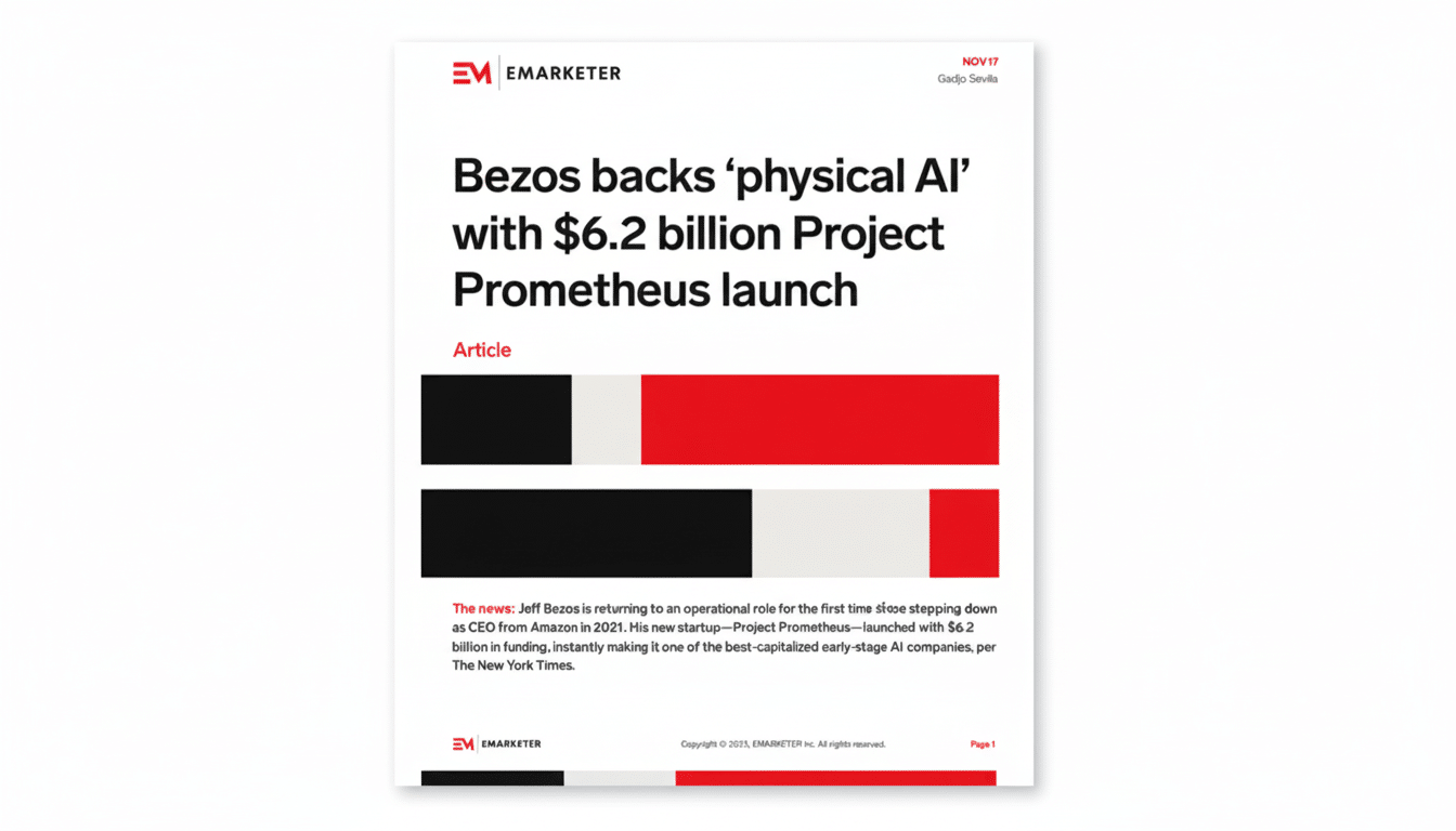 Jeff Bezos launches Project Prometheus, a physical AI venture