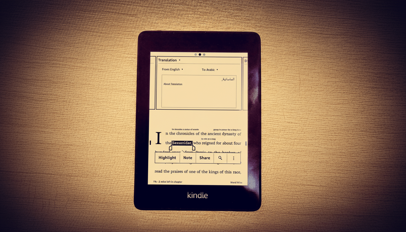 Amazon AI Kindle Translate for authors on e-reader with multilingual text