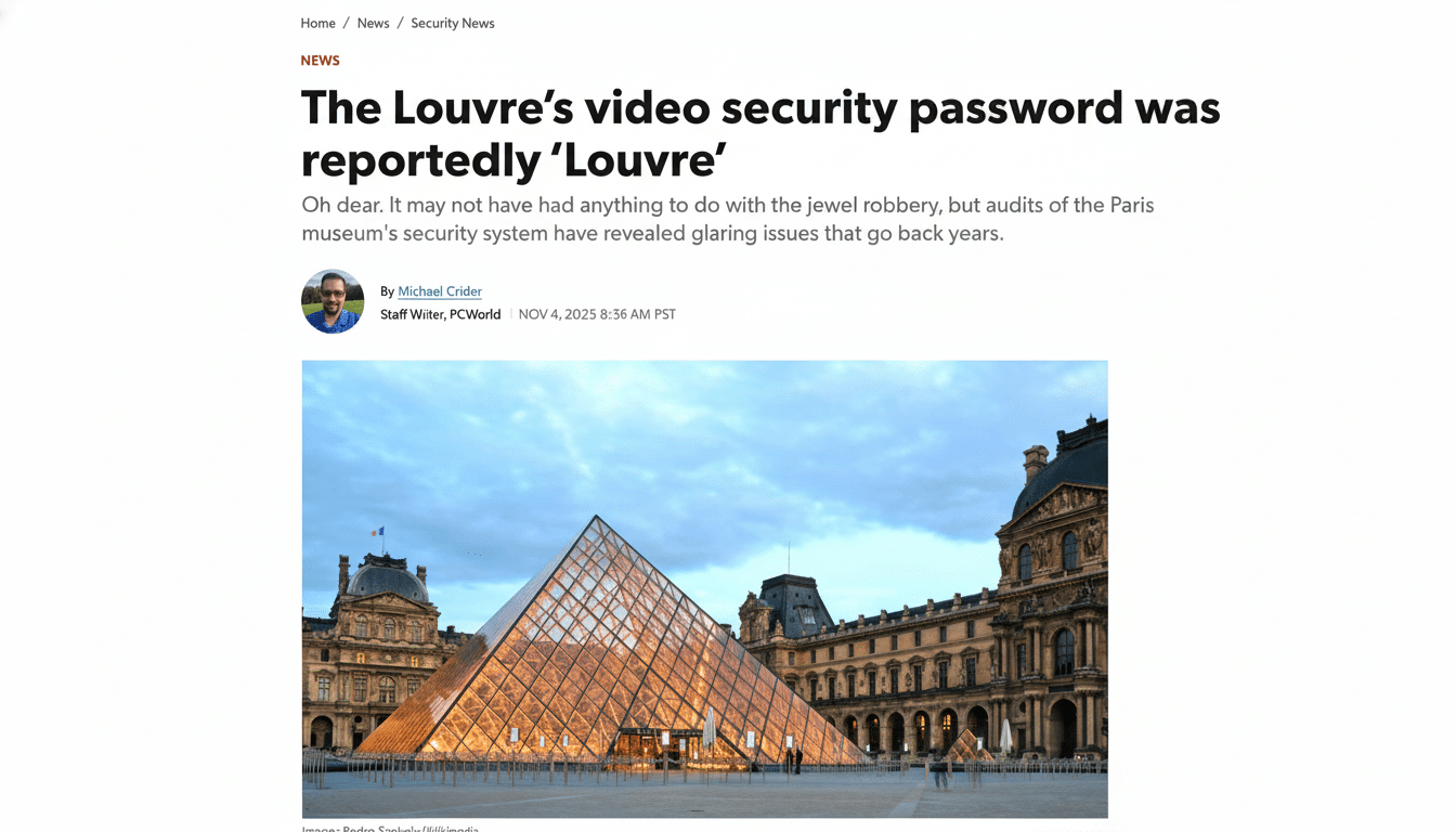The Louvres video security password was reportedly Louvre