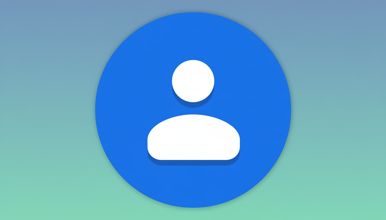 A blue circle with a white silhouette of a person inside, set against a professional flat design background with a soft gradient from light green to light blue.