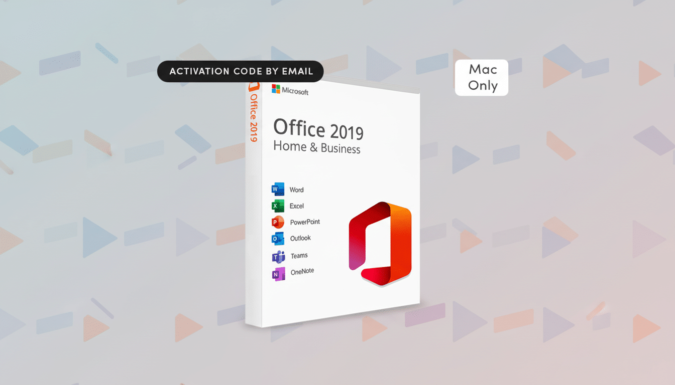 MacBook with Microsoft Office apps showcasing  lifetime license deal