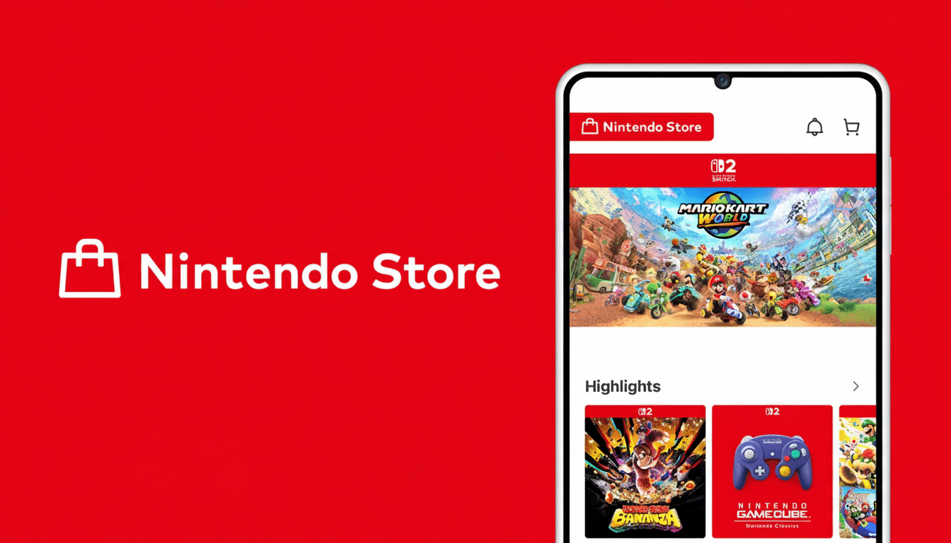 Nintendo Store app on iOS and Android smartphones, showcasing mobile storefront