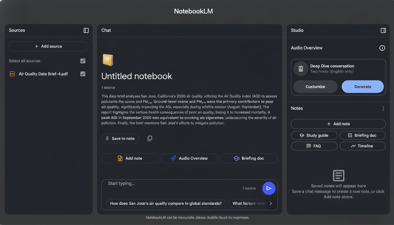 NotebookLM Deep Research scans hundreds of websites, AI tool analyzing and mapping sources