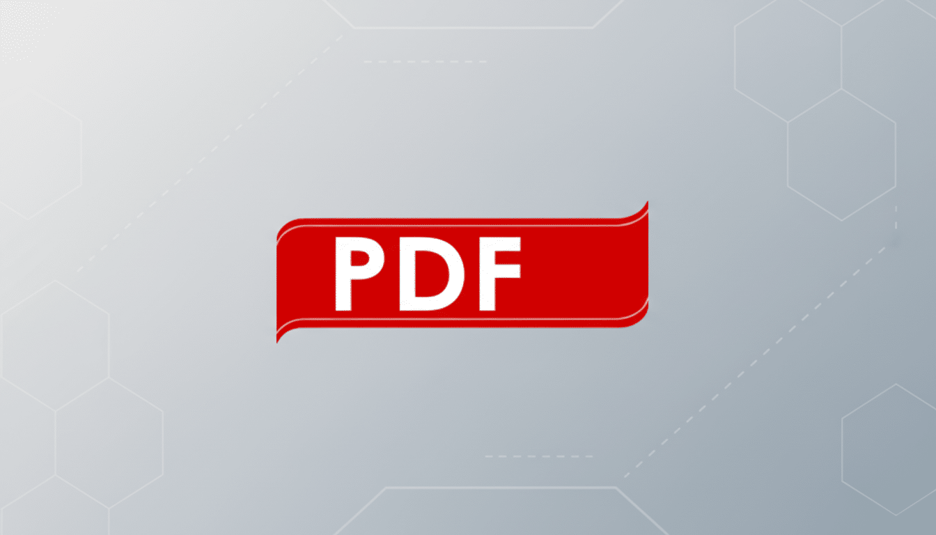 A red banner with the white text PDF on a professional gray background with subtle geometric patterns.