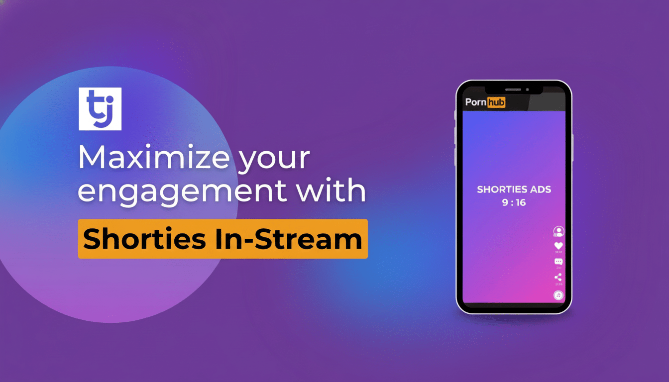 Pornhub logo and Shorties vertical video feed interface