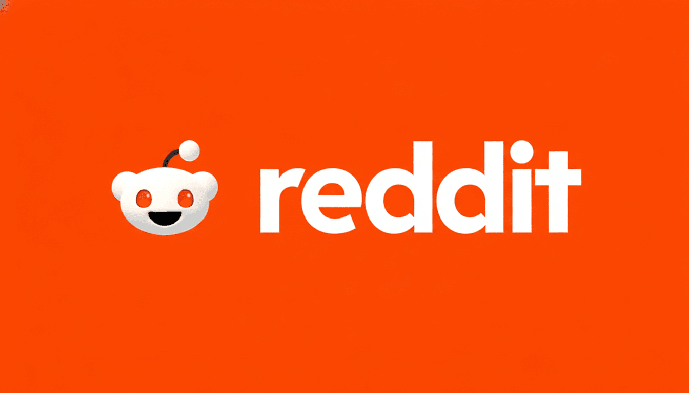 The Reddit logo, featuring a white alien-like mascot with red eyes and an antenna, next to the word reddit in white, all against a solid orange background.