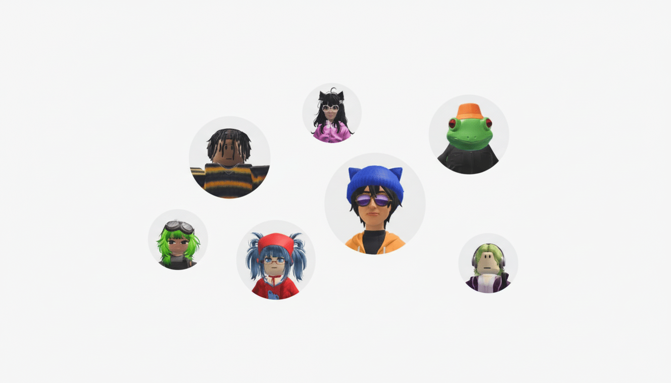 An image featuring seven circular profile pictures of diverse cartoon characters, including humans and a frog, arranged on a white background.