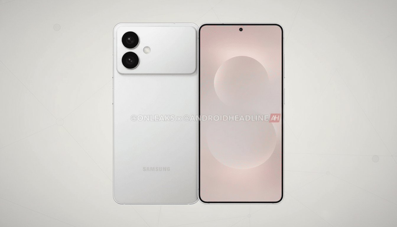 A white smartphone, shown from the front and back, against a light gray background with subtle circular patterns.