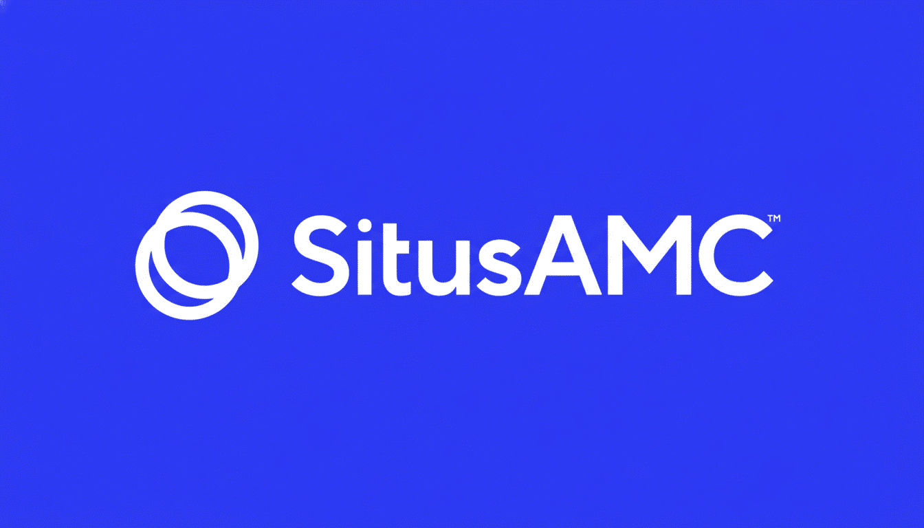 The SitusAMC logo, featuring a white stylized O icon followed by the word SitusAMC in white text, all set against a solid blue background. The image has been resized to a 16:9 aspect ratio.
