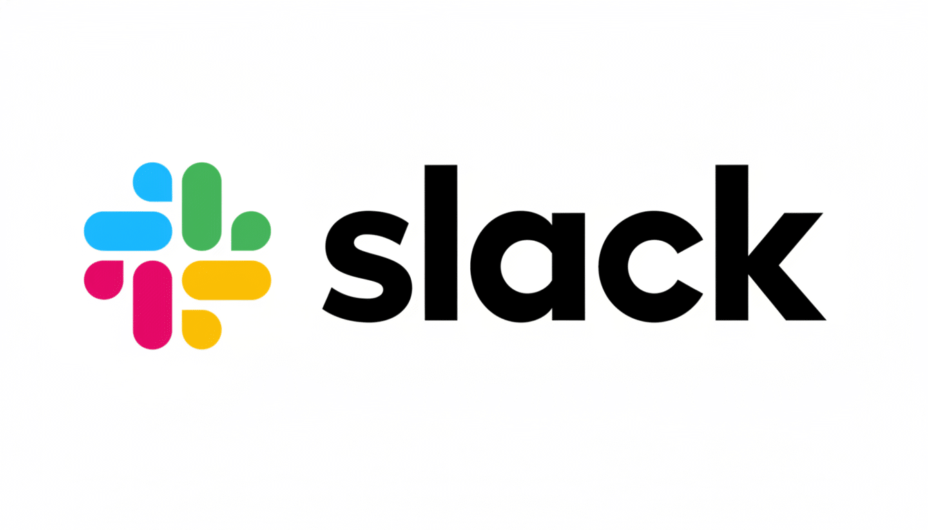 The Slack logo, featuring a colorful hashtag icon on the left and the word slack in black lowercase letters on the right, all against a white background.