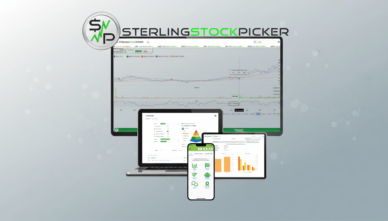 AI stock picker $55 lifetime access, stock market charts and neural circuits