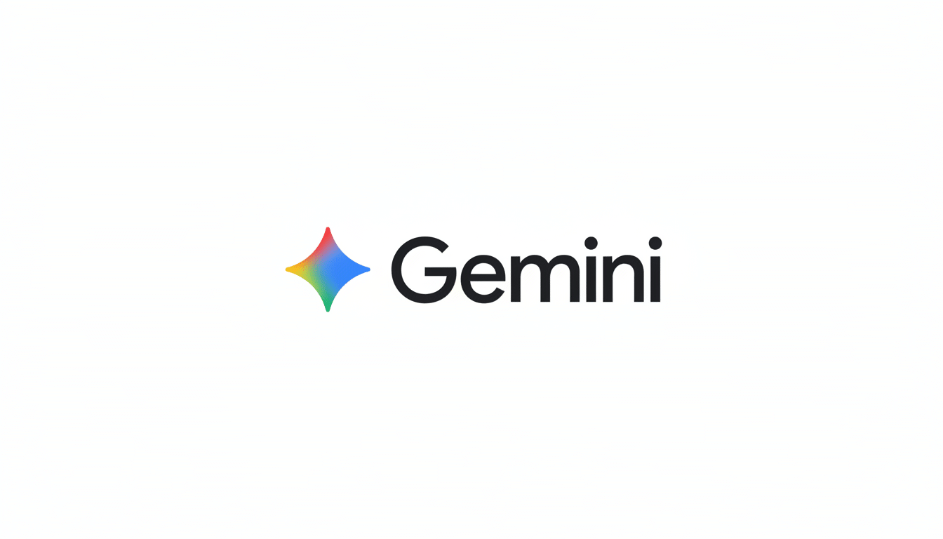 The Gemini logo, featuring a colorful, four-pointed star icon to the left of the word Gemini in a black sans-serif font, set against a clean white background.