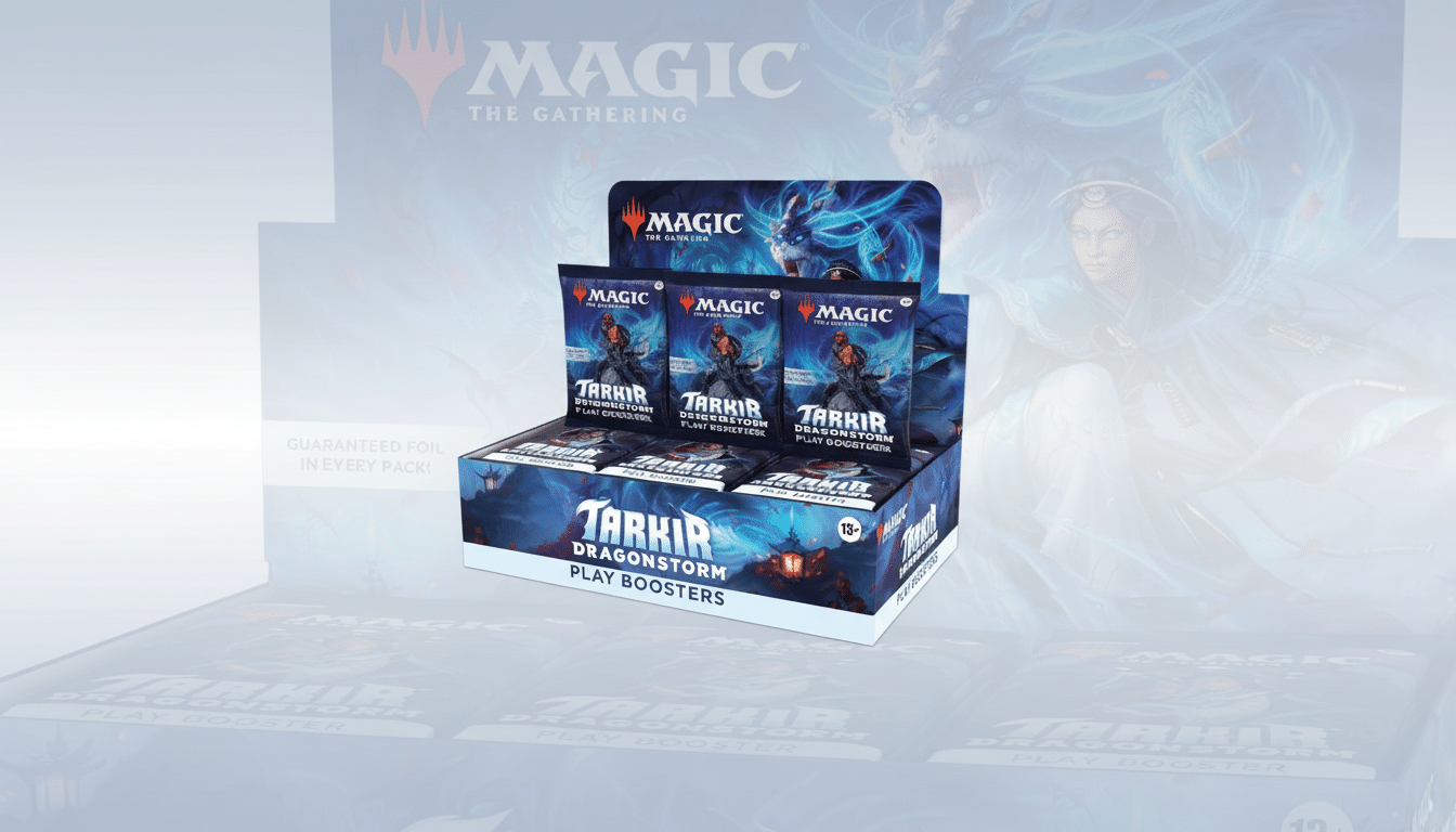 Tarkir: Dragonstorm Play Booster Box with downward arrow signaling lowest price