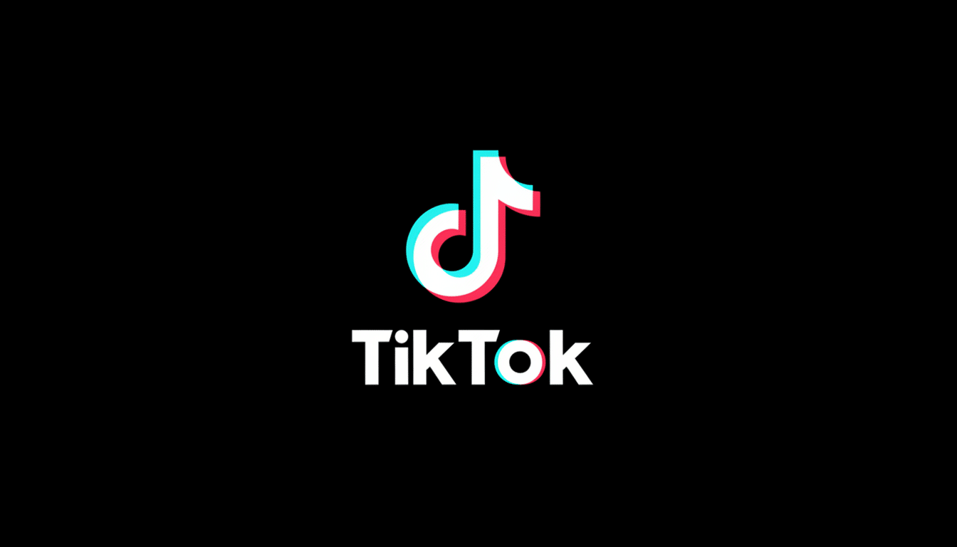 The TikTok logo, featuring a white musical note icon with cyan and red shadows, and the word TikTok in white text, all on a black background.