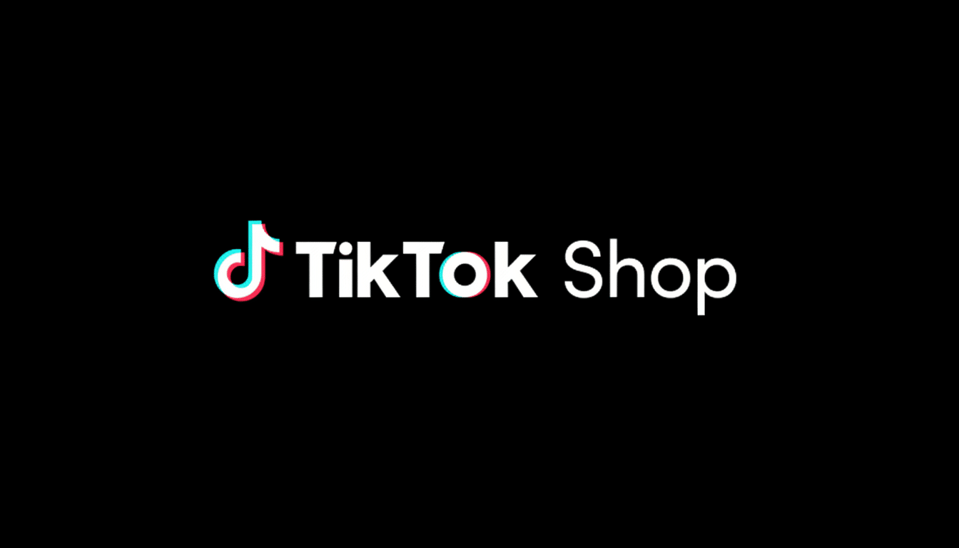 The TikTok Shop logo, featuring the white text TikTok Shop with the iconic TikTok music note logo to its left, all set against a black background. The image has been resized to a 16:9 aspect ratio.