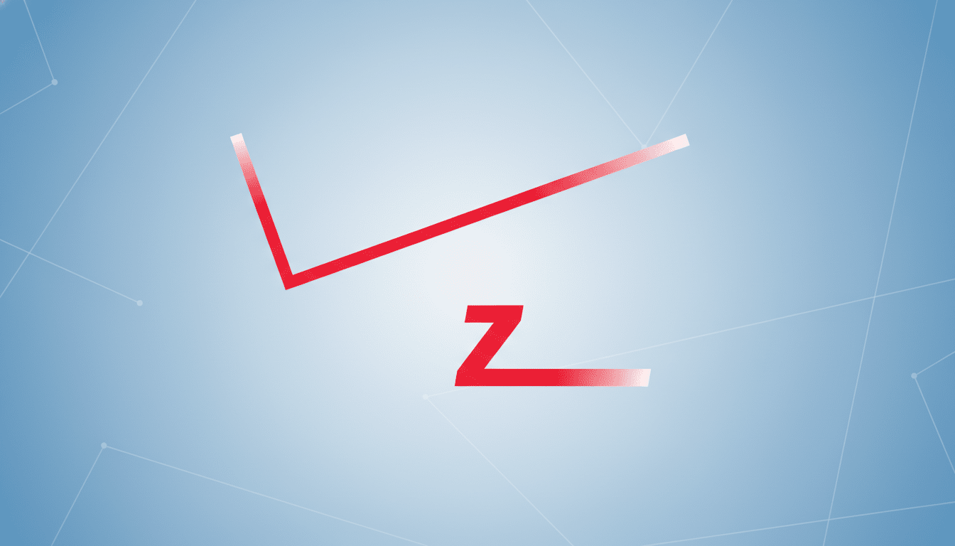The Verizon logo, featuring a stylized red V and Z with a gradient effect, is presented on a professional light blue background with subtle white geometric patterns. The image is in a 16:9 aspect ratio.
