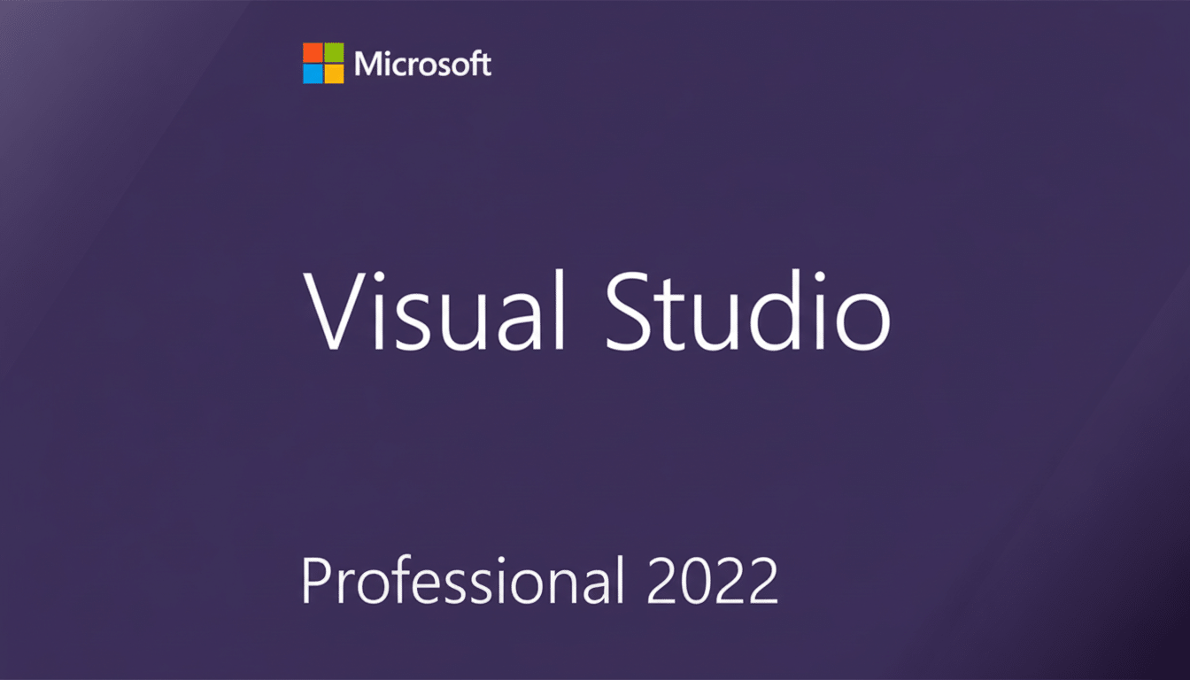 Microsoft Visual Studio Professional 2022 logo on a purple background with a subtle gradient.