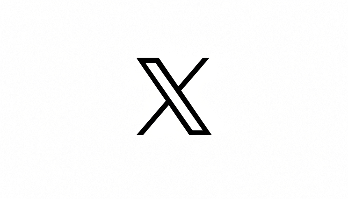 A black stylized letter X logo on a white background, resized to a 16:9 aspect ratio.