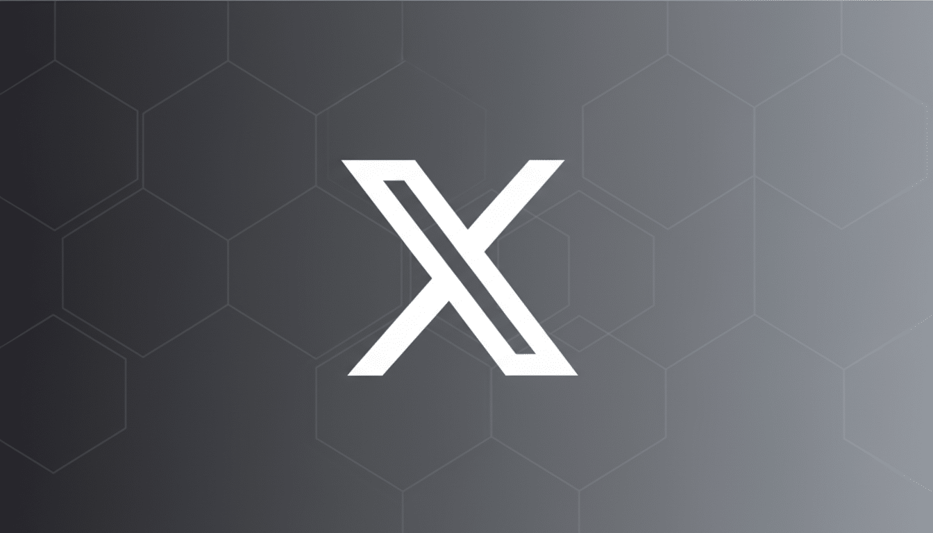 A white stylized letter X logo on a professional dark gray background with a subtle hexagonal pattern and a soft gradient.
