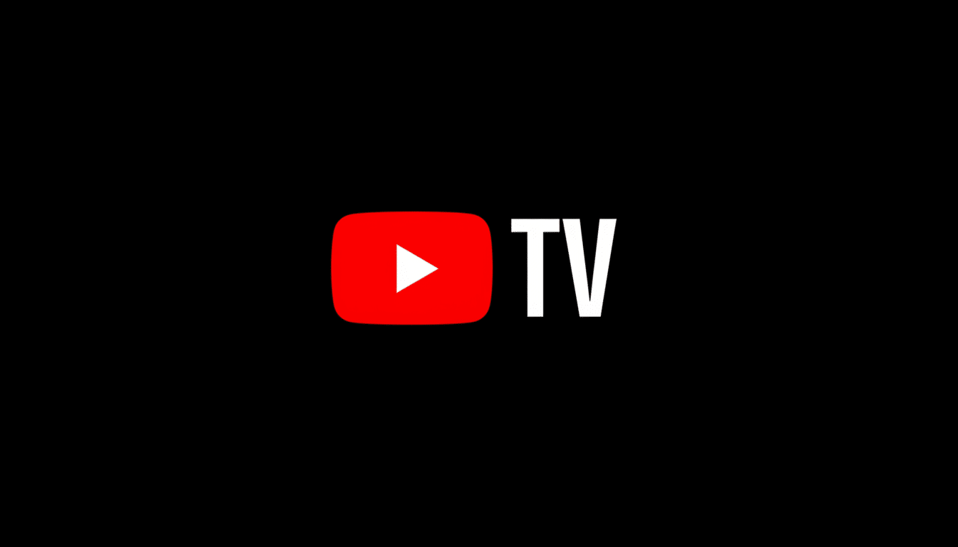 The YouTube TV logo, featuring a red play button icon next to the white text TV, set against a black background.