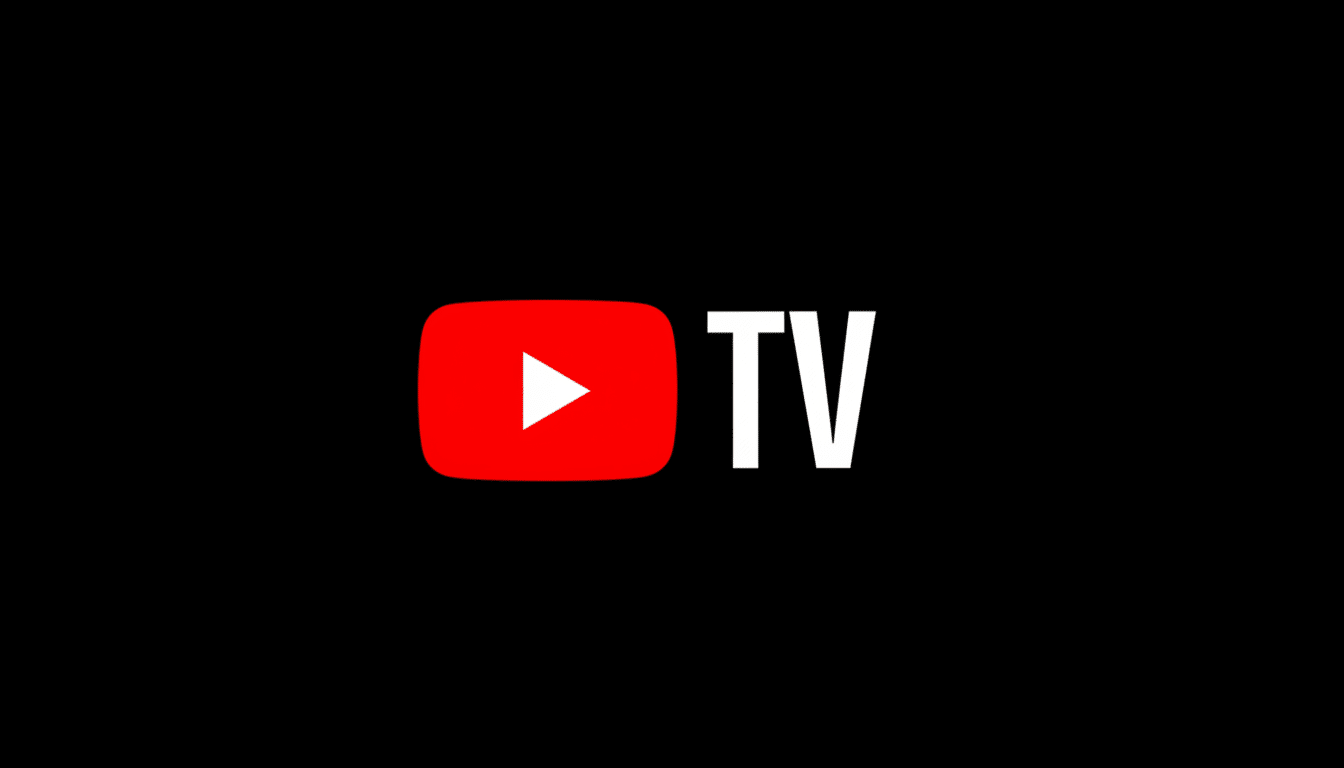 The YouTube TV logo, featuring a red play button icon next to the white text TV, centered on a black background.