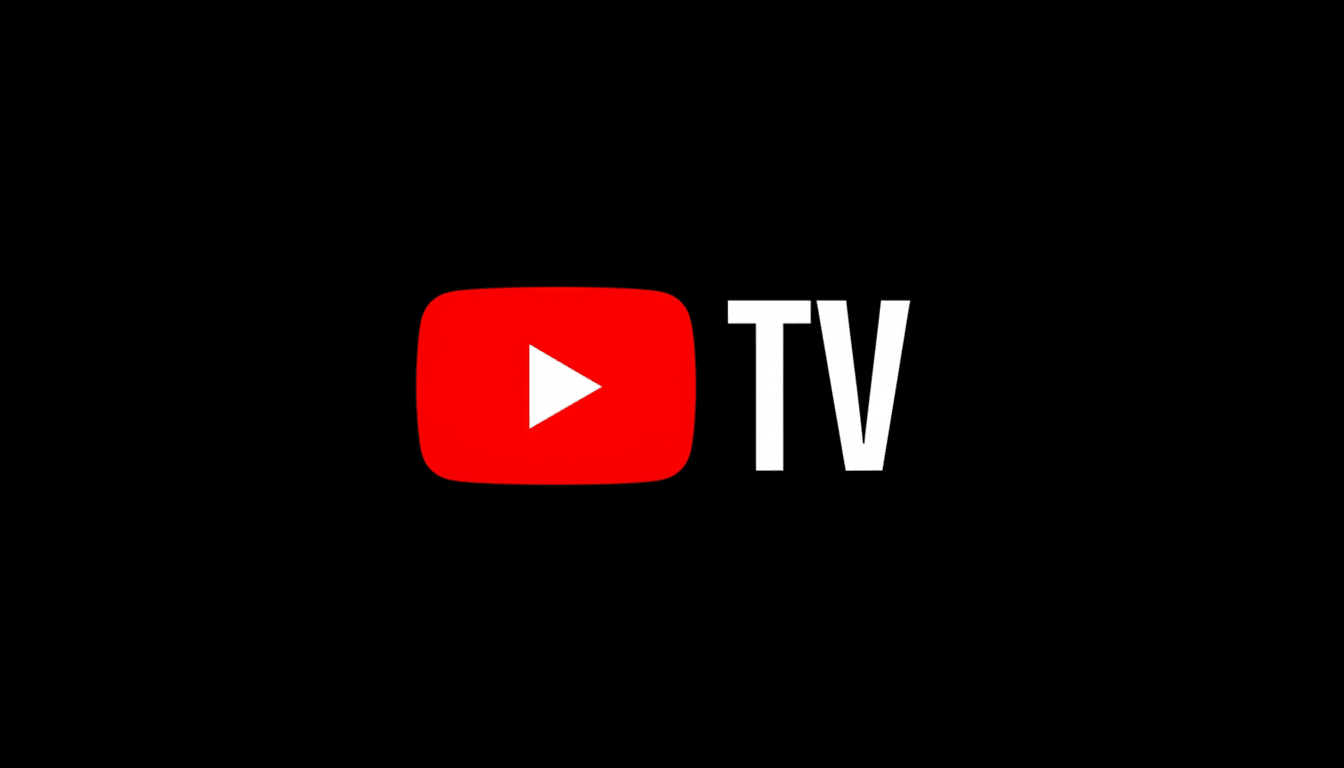The YouTube TV logo, featuring a red play button icon next to the white text TV, all set against a black background.