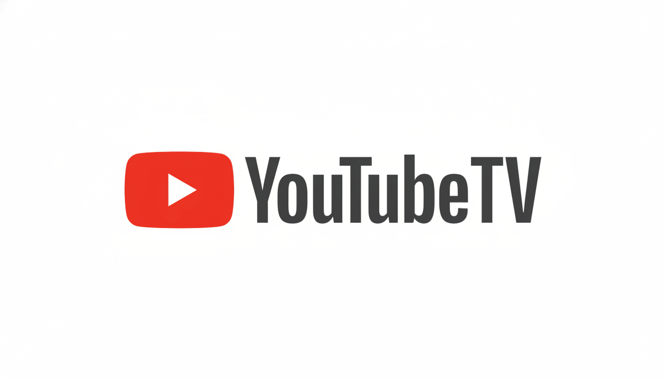 The YouTube TV logo, featuring a red play button icon next to the text YouTube TV in dark gray, set against a white background.