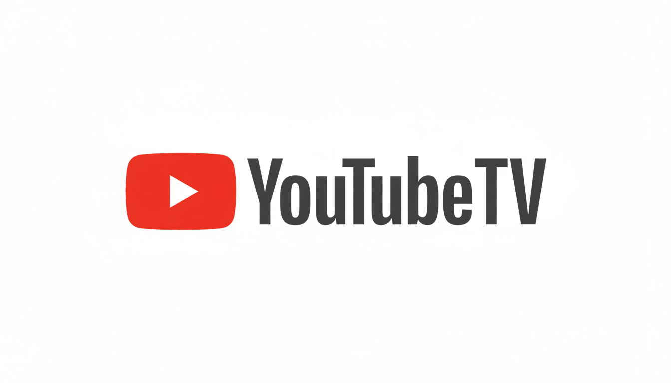 The YouTube TV logo, featuring a red play button icon next to the text YouTube TV in dark gray, set against a clean white background.