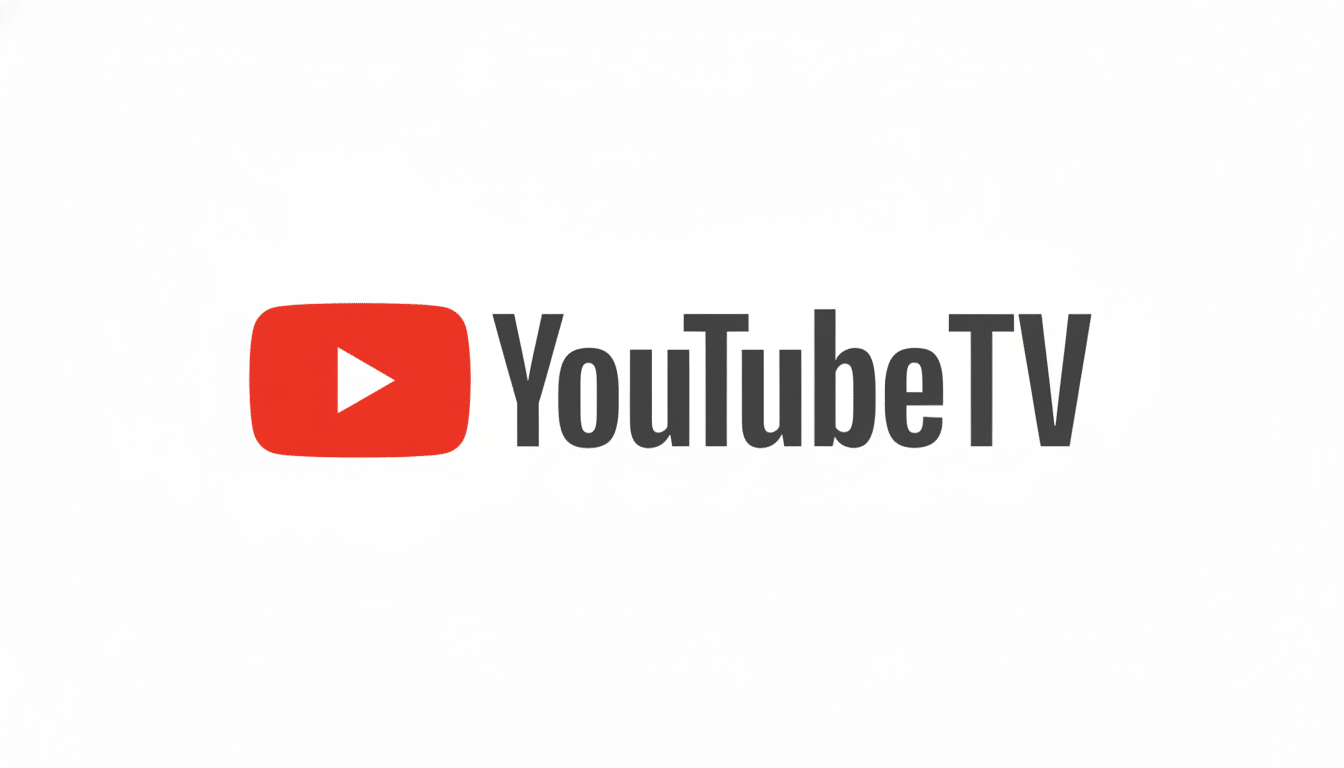 The YouTube TV logo, featuring a red play button icon next to the words YouTube TV in dark gray, set against a white background.