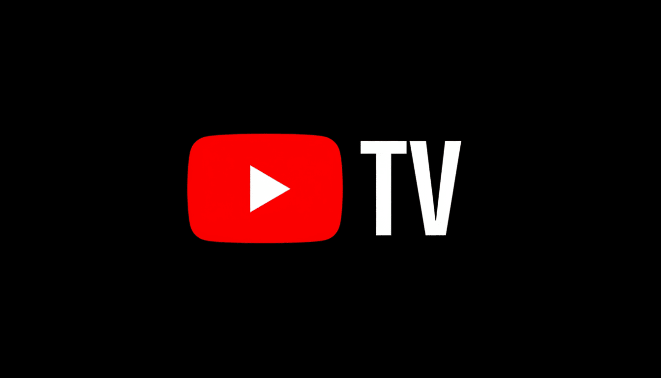 The YouTube TV logo, featuring a red play button icon next to the white text TV, all set against a black background.