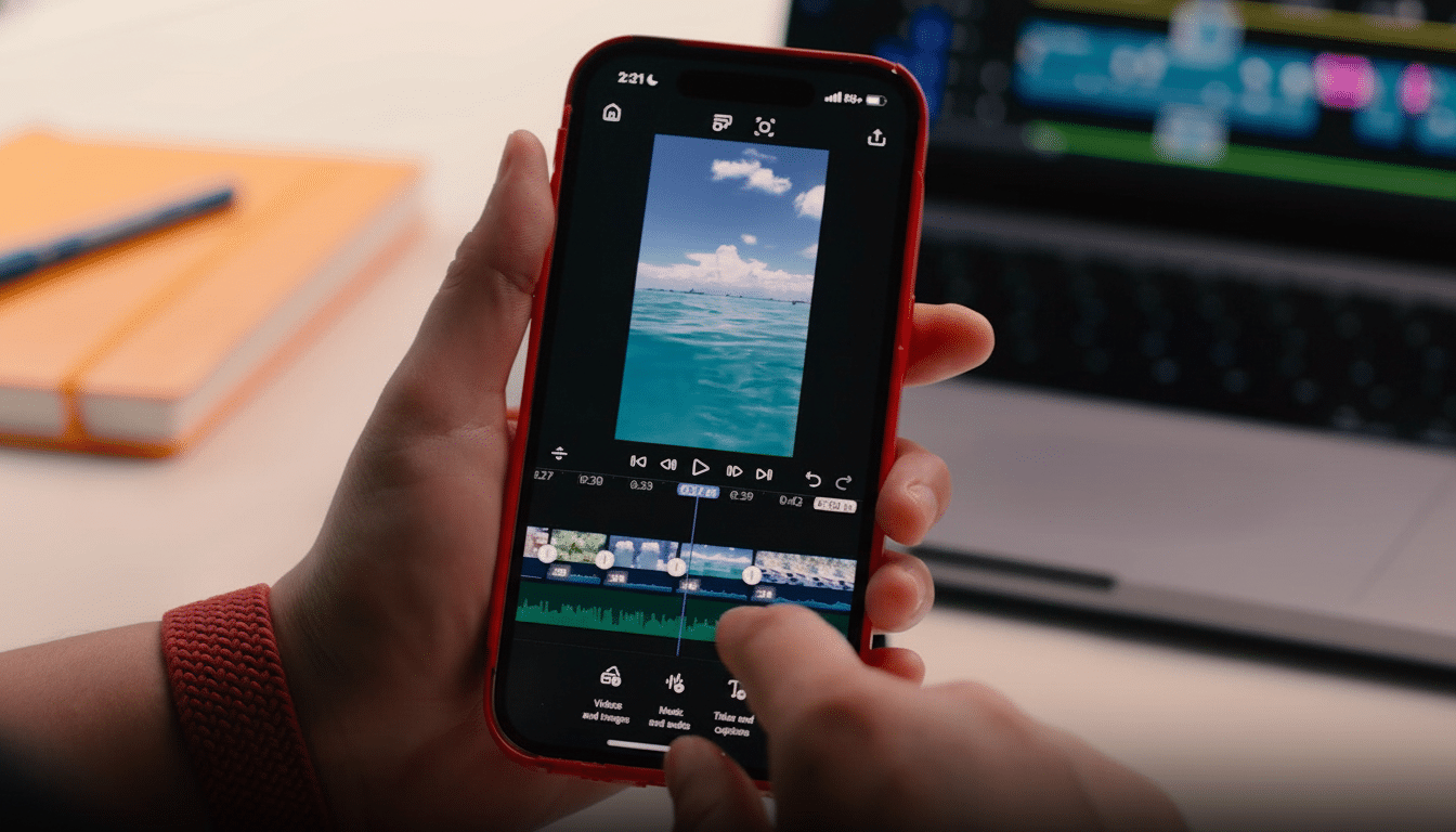 YouTube Shorts and Adobe Premiere Mobile Hub integration on a smartphone screen