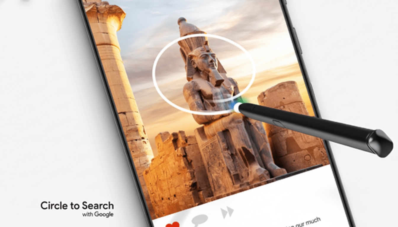 Google Circle to Search on phone screen with scam detection alert