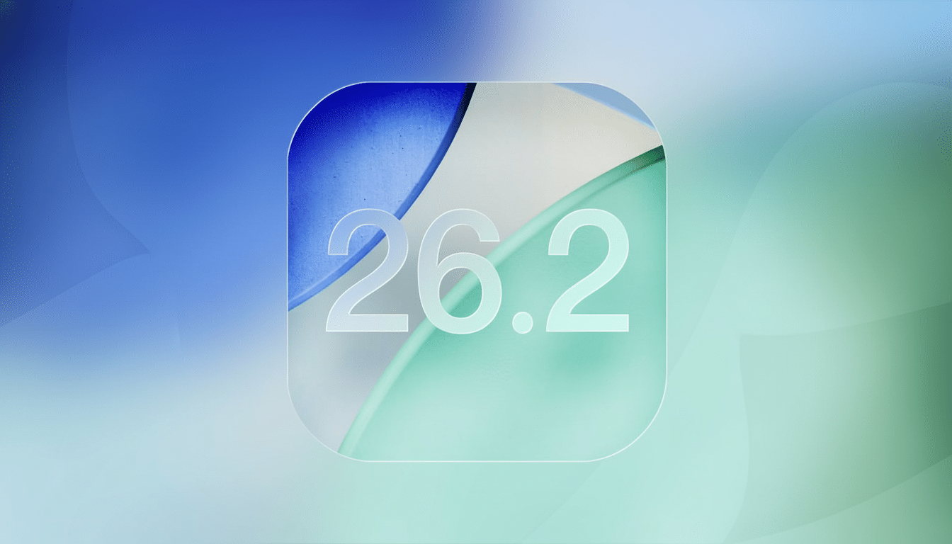 A 16:9 aspect ratio image featuring a rounded square icon with the numbers 26.2 in white, set against a background of soft blue and green gradients.