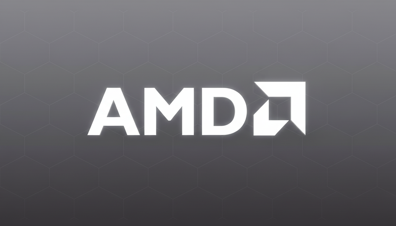 AMD logo on CES stage for keynote livestream