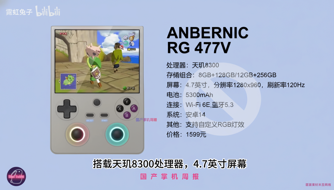 Anbernic RG 477V vertical handheld gaming console for portable retro gaming