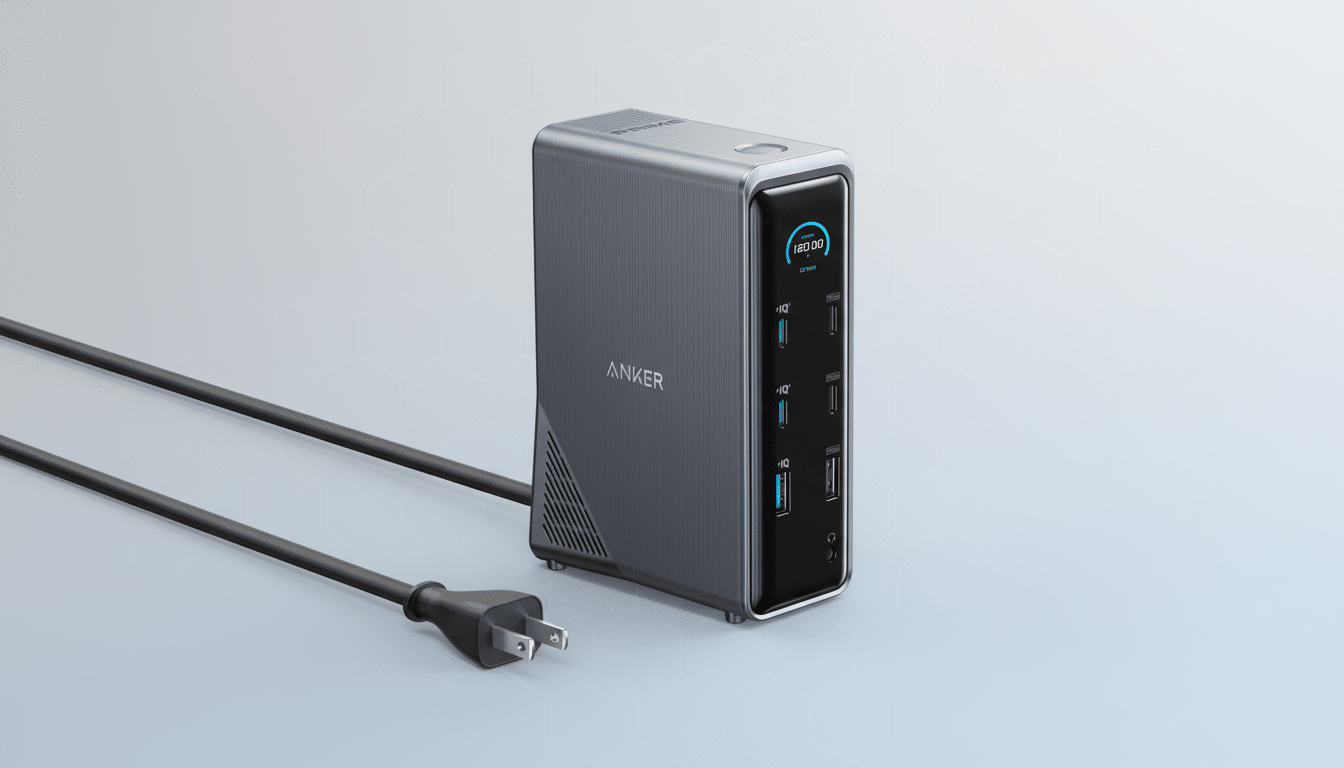 Anker Prime Docking Station with multiple ports on desk, Amazon  discount