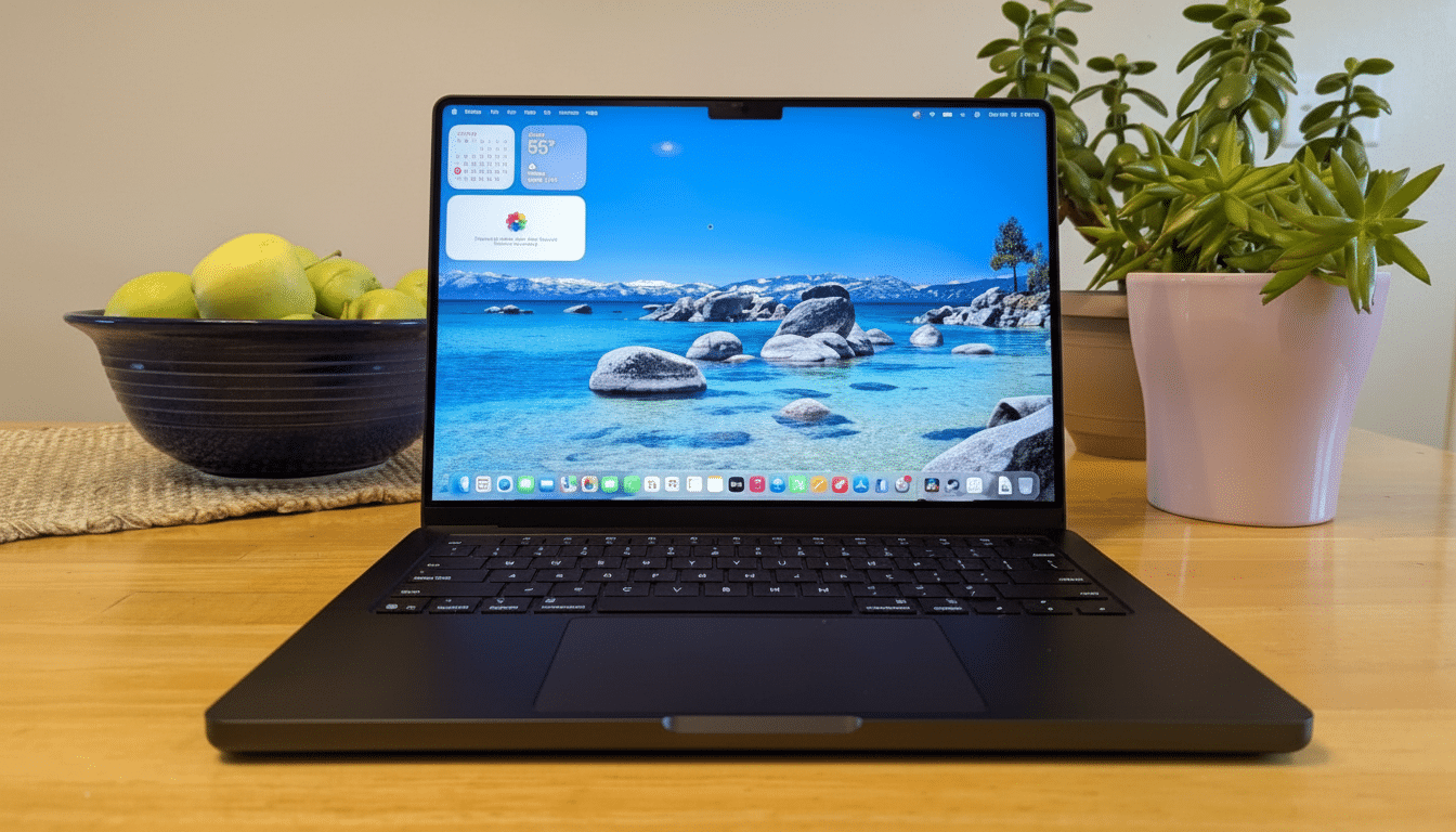 M5 MacBook Pro with Amazon logo highlighting a Cyber Monday price drop