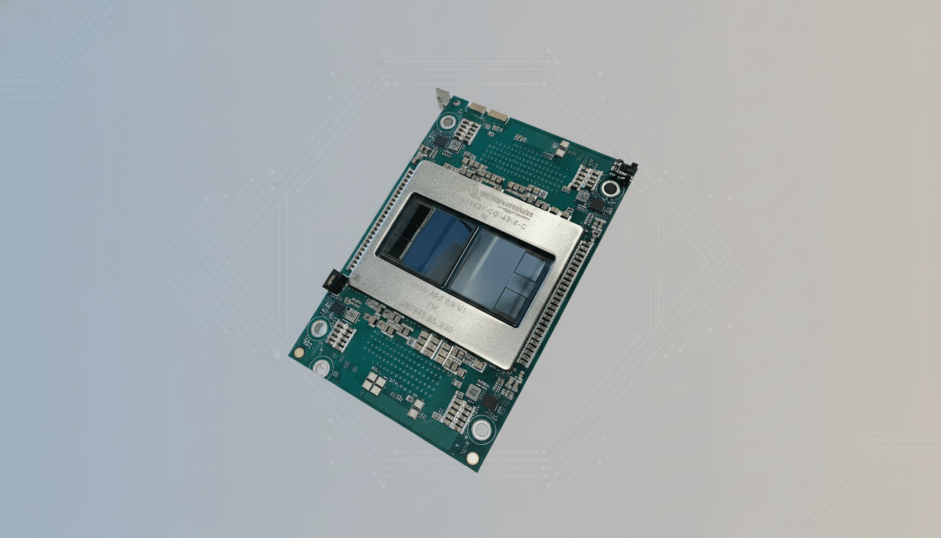 A professional, enhanced image of a circuit board with a central processor, set against a soft gradient background with subtle geometric patterns, resized to a 16:9 aspect ratio.