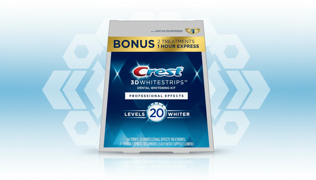 Crest Whitestrips box on Amazon highlighting 30% off sale