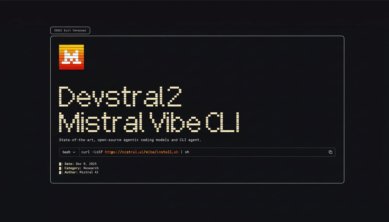 Mistral unveils Devstral 2 and Vibe Coding CLI for AI-powered software development