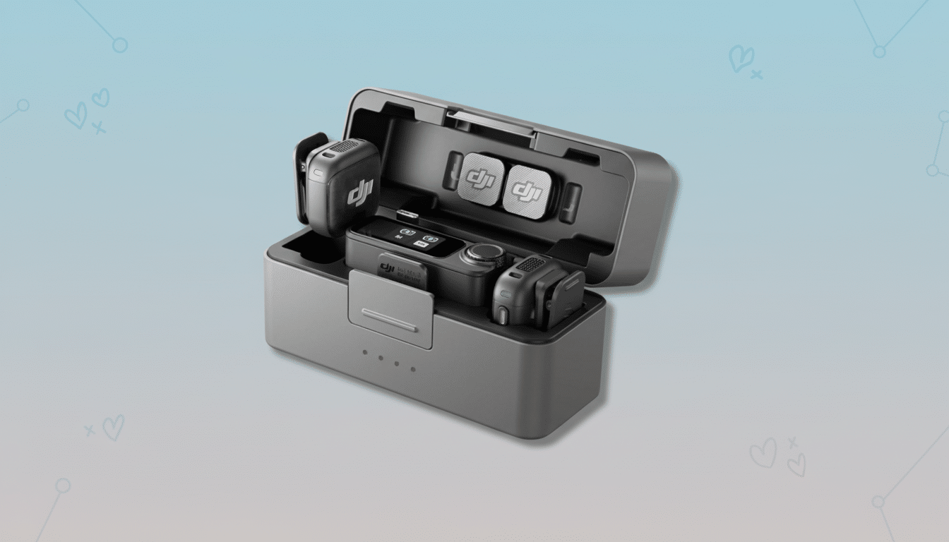 DJI Mic 3 wireless microphone kit with charging case, Amazon sale price 9