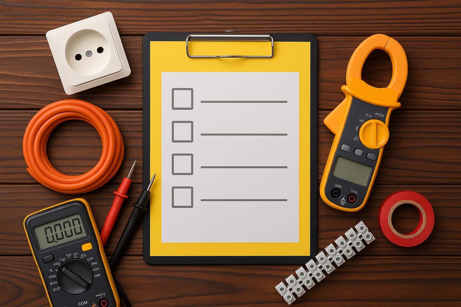 Electrical contractor inspecting wiring and equipment before a residential installation