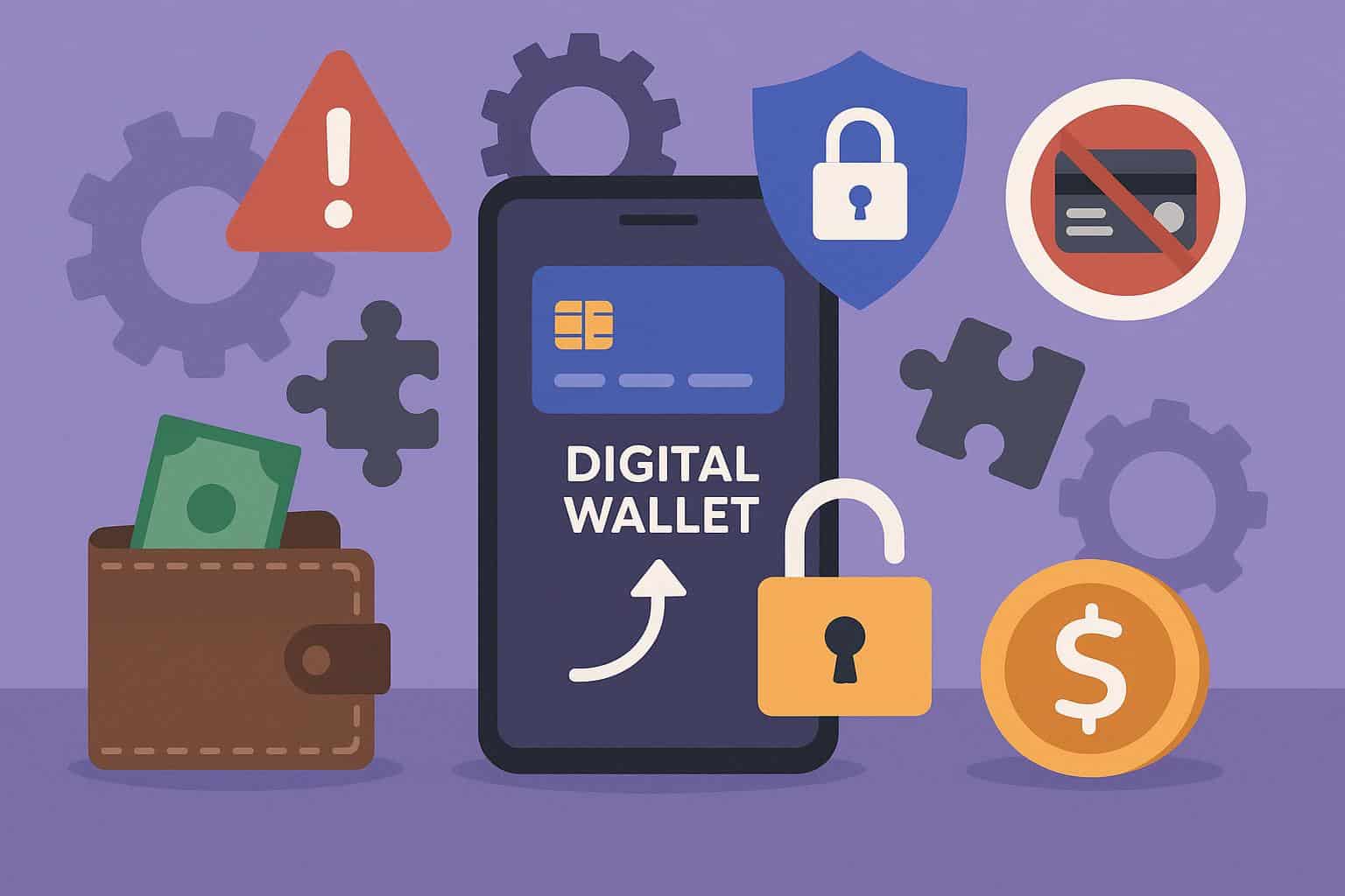 Digital wallet app facing security and usability challenges with solutions highlighted