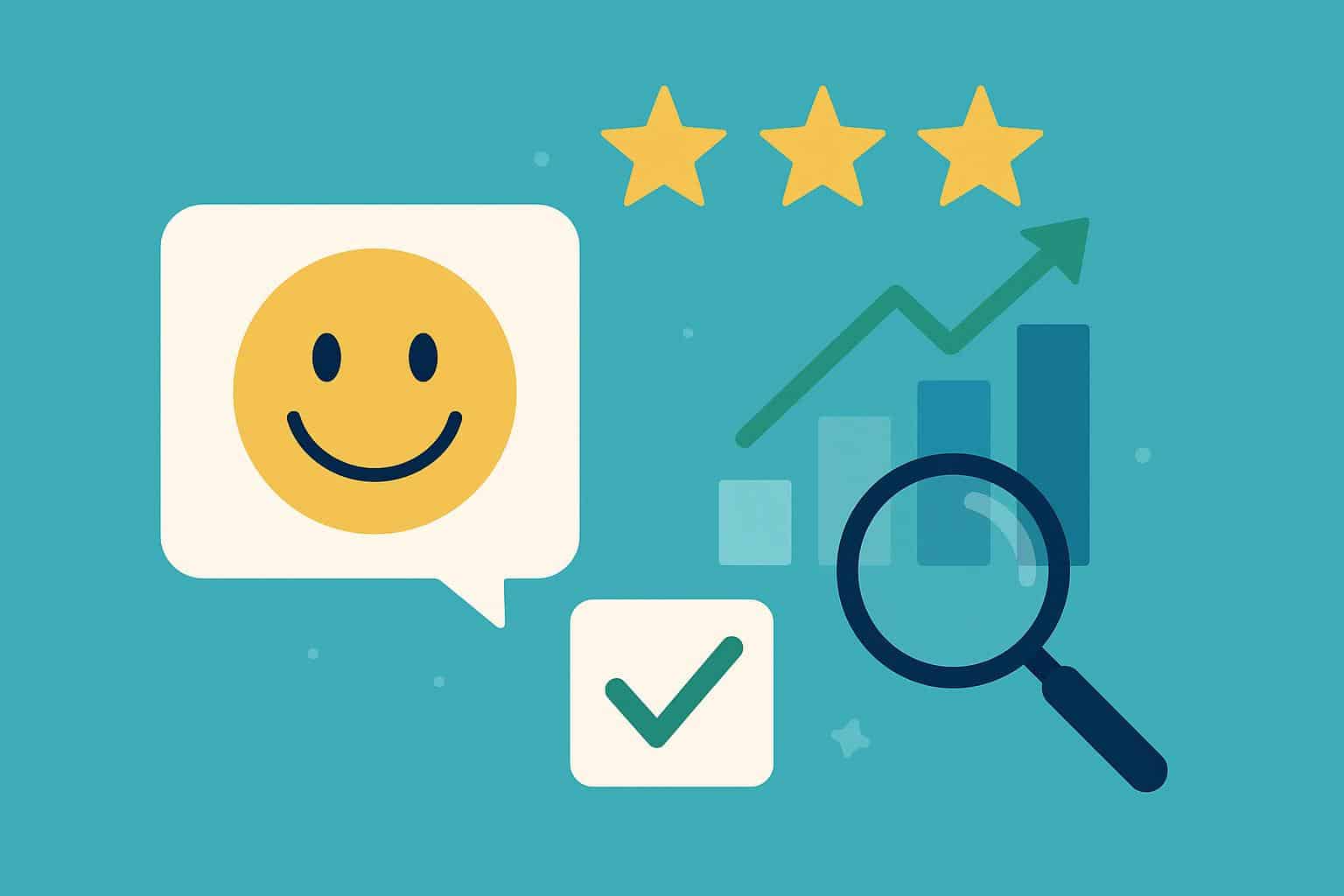 Smiling customer receiving excellent service at a business counter, symbolizing satisfaction and success