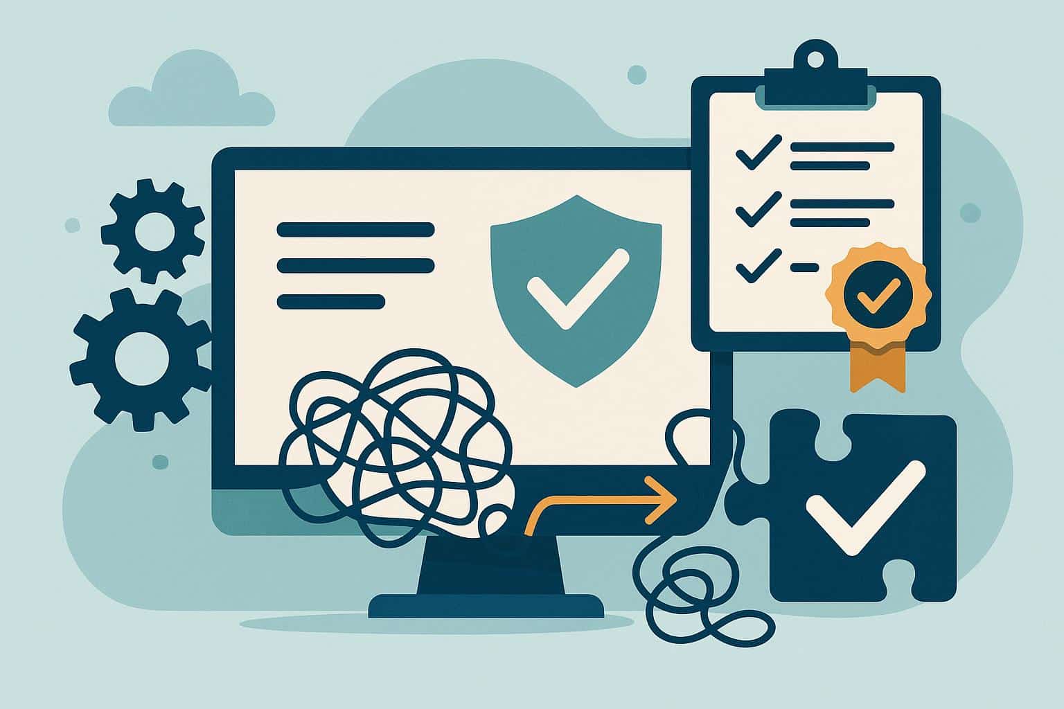 Digital dashboard displaying contractor compliance status and management system tools